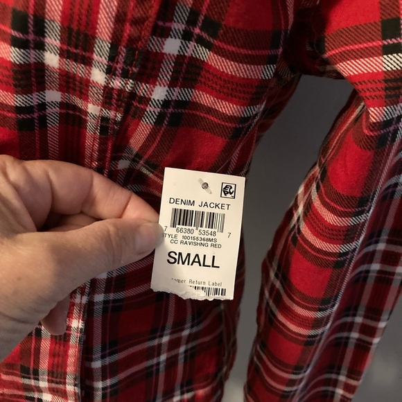 Charter Club Red Denim Plaid Jacket - Picture 15 of 15
